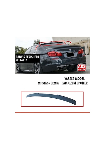 F10 M4 Cam Üzeri Yarasa Spoiler Boyasız Spoyler 2010 - 2017 Arası