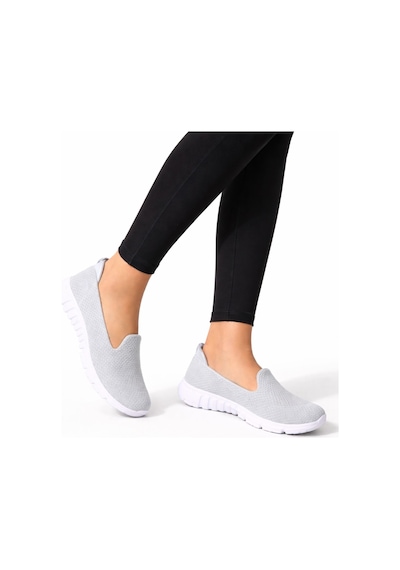 Craft Moda Kadın Ortopedik Hafif Taban Günlük Yürüyüş Ayakkabısı Esnek Rahat Sneaker Açık Gri