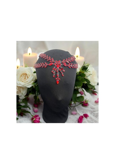 Alınlık Gelin,kına,nişan,söz,after,bride,party Taç Kırmızı - 729058546 Kırmızı