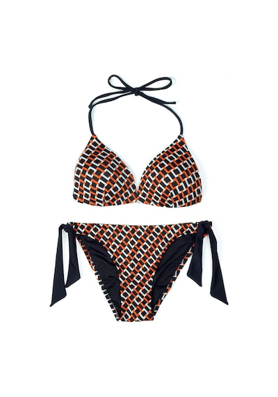 Endeep Beria Kadın Üçgen Yarım Dolgulu Kare Desenli Bikini Takımı