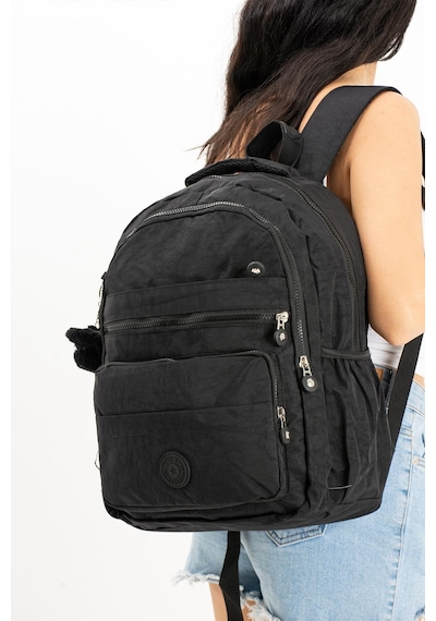 Ultra Hafif Çok Cepli Orta Boy Sırt Çantası Unisex Siyah Model: 571-3e - Siyah
