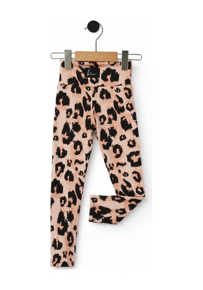 Baglan Kız Çocuk Fitilli Tayt Leopar Bgl-st05205 Pudra