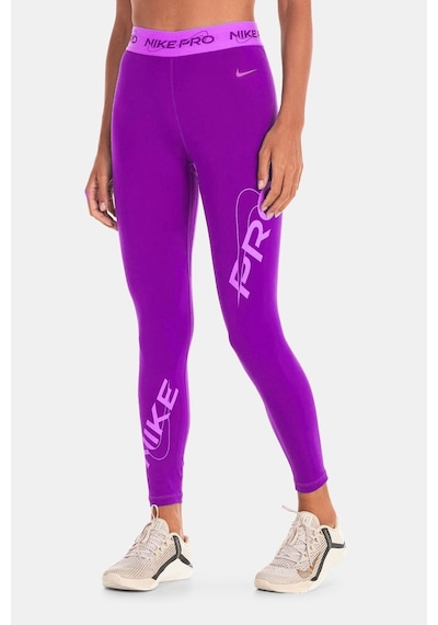 Nike Pro Dri Fit Grafik Mid Rise 7/8 Lenght Tight Purple Kadın Antrenman Taytı Mor