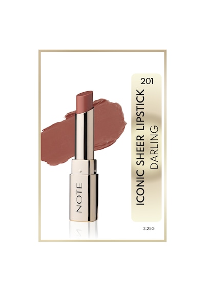 Note Cosmetique Iconic Sheer Lipstick 201 Darling Nemlendirici Parlak Ruj - Nude