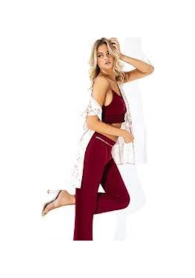 Loriva Kadın Bordo 3'lü Pijama Takımı Bordo Loriva Kadın Bordo 3'lü Pijama Takımı Bordo