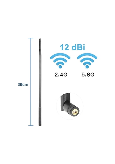Alkatronik 12dbi 39cm Anten Rp Sma Erkek Dişi 2.4ghz 5.8ghz Dual Band Rf Gsm Wifi Sinyal Kuvv