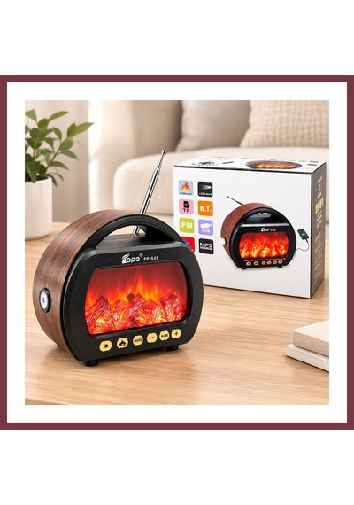 Storeşahin Fenerli Şömineli Bluetooth Radyo Hoparlör Am/fm/sw, Usb/type-c, Tf Shn0720