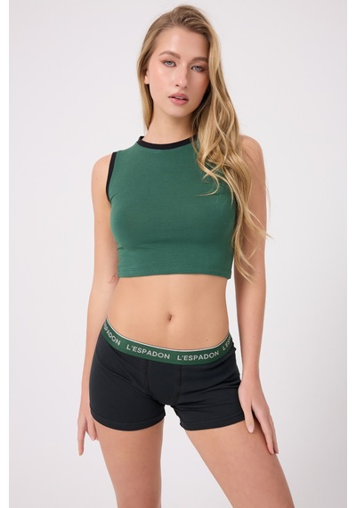 Athleshorts Yüksek Bel Kadın Kısa Şort-3295 Siyah