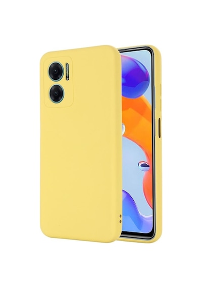 Xiaomi Redmi Note 11e Kılıf Premier Slikon Kamera Korumalı + Ekran Koruyucu Nano Sarı