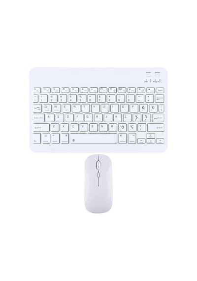 Novstrap Apple Uyumlu iPad Air 11 İnç / Pro 11 M3/m2 Çip 2025-2024 İle Bluetooth Klavye Mouse Seti Beyaz Optik