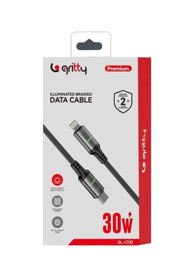 30 Type-c To Type-c Akıllı Işık Göstergeli Şarj Kablosu 1 M Siyah Gl-lt02