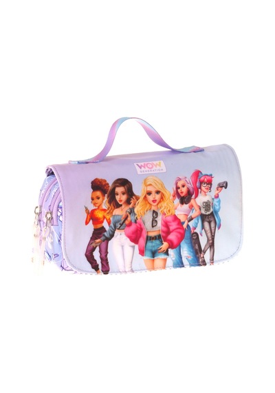 Wow Generation Taşıma Askılı Kız Çocuk Very Nice Baskılı Şık Kalem Çantası Lila - W6082