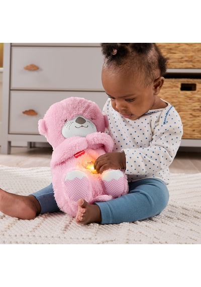 Fisher Price Uyku Arkadaşı Su Samuru Pembe, Nefes Alıp Veren Pelüş Bebek Oyuncağı Jlj33