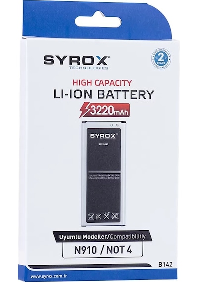 Syrox B142 Samsung Note 4 / N910 Uyumlu Batarya
