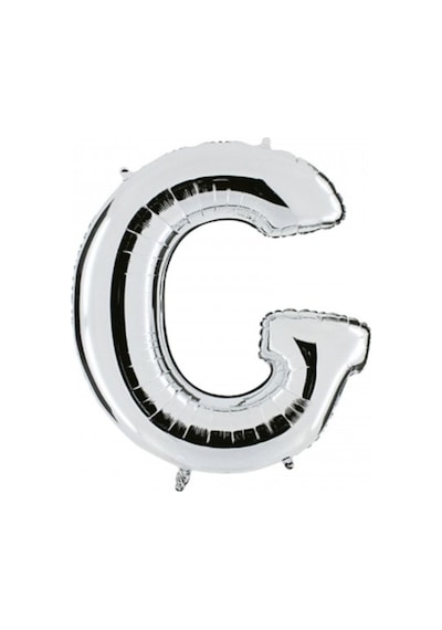 Gümüş Folyo Balon G Harfi 40inç 100cm Gri