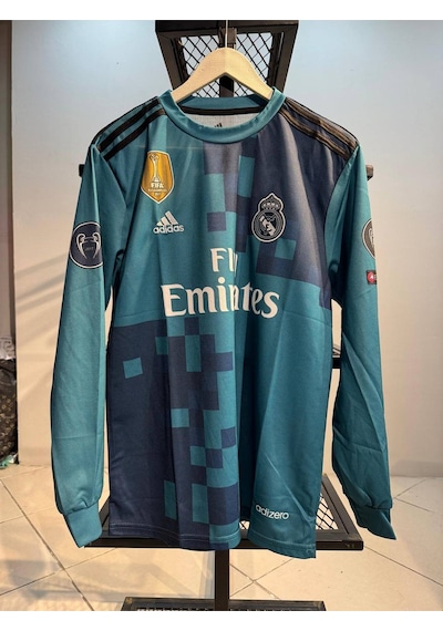 Real Madrid Ronaldo Uzun Kol Turkuaz Futbol Forması Çok Renkli