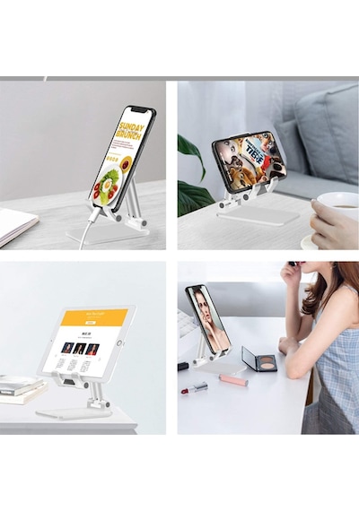Masaüstü Katlanabilir Tablet ve Telefon Tutucu 2 Kademeli Stand