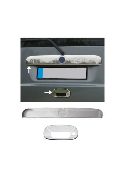 Fiat Doblo 2000-2010 2'li Arka Krom Set Bagaj Çıtası + Bagaj Açma Krom A+