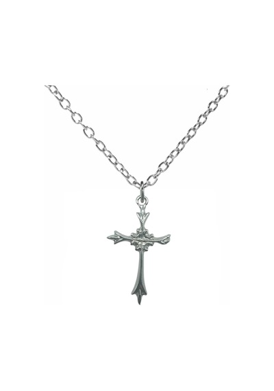 Antik İşlemeli Haç Figürlü Unisex Kolye 60 Cm Zincirli, Vintage & Gotik Metal Takı Çok renkli