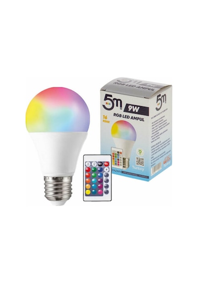 Rgb Uzaktan Kumandalı Led Lamba Ambiyans Aydınlatma Renk Değiştiren Ampul Led Işık 1 Ad