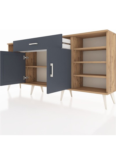 Arges Konsol 7 Raflı Tek Çekmeceli 2 Kapaklı 176x30x83 Çam-antrasit/antrasit Antrasit/antrasit Arges Konsol 7 Raflı Tek Çekmeceli 2 Kapaklı 176x30x83 Çam-antrasit/antrasit Antrasit/antrasit