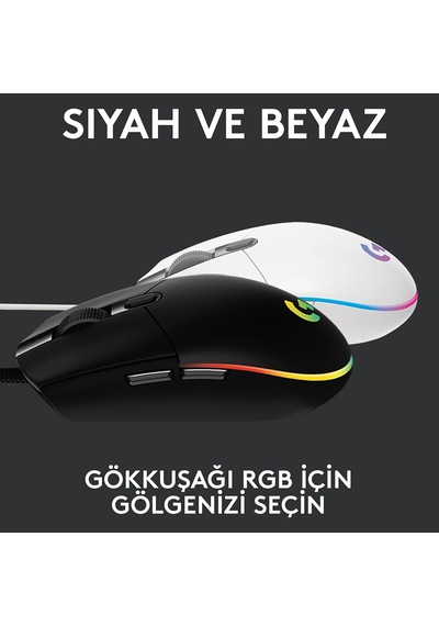 G102 Kablolu Oyuncu Mouse, Lıghtsync Rgb Aydınlatma, 8.000 Dpı, 6 Programlanabilir Tuş, Siyah