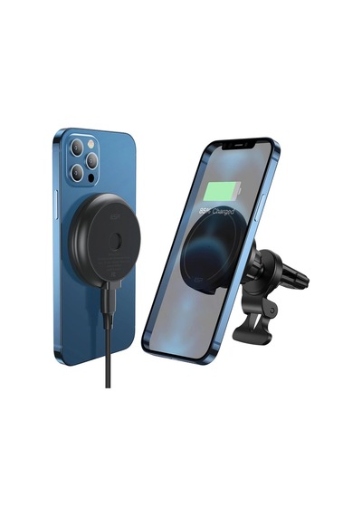 Halolock 15w Mini Magsafe Şarj Cihazı + Araç Tutucu - Siyah