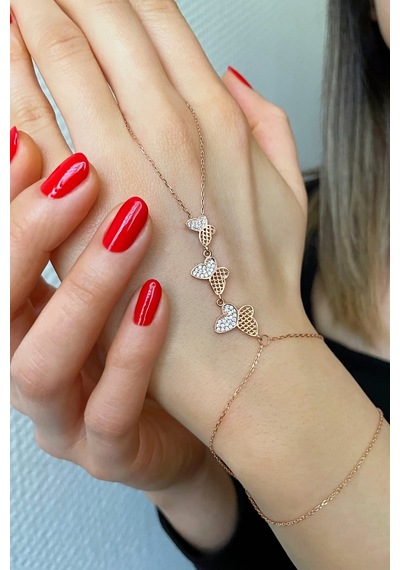 925 Ayar Gümüş Rose Kelebekler Şahmeran - 45100003 Rose Gold