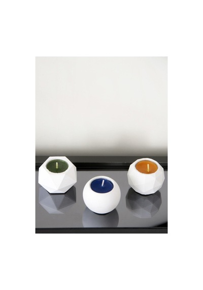 Tealight Beton Mumluk 3 Lü Set, Dekoratif Hediyelik Ham Beyaz 5 X 7 Cm