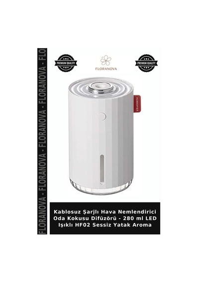 Kablosuz Şarjlı Hava Nemlendirici Oda Kokusu Difüzörü - 280 Ml Led Işıklı Hf02 Sessiz Yatak Aroma