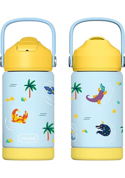 - Flipsip Çocuk Su Termosu 360 Ml - Snappy Croc 4 Adet Çok Renkli