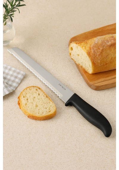 25 Cm Dişli Ekmek Bıçağı Paslanmaz Çelik, Ergonomik Saplı, Profesyonel Kullanım, Uzun Ömürlü-70 Gümüş