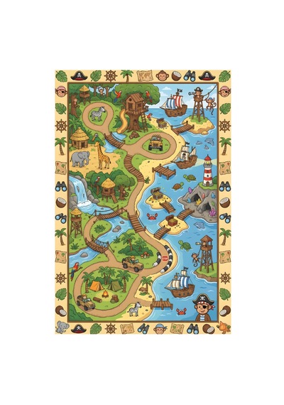 Kartela Halı Safari Kaymaz Taban Çocuk Oyun Halısı - 80 x 120 CM