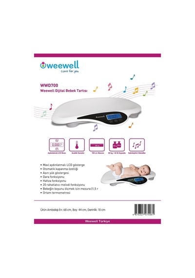 Weewell WWD700 Bebek Tartısı Beyaz-Siyah