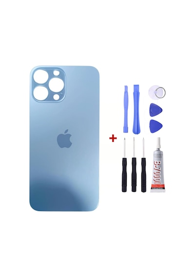 Apple Uyumlu iPhone 13 Pro Max Mavi Arka Cam Kapak Arka Pil Kapağı
