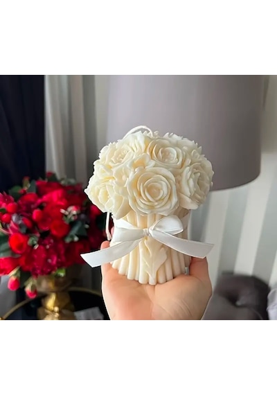 Gül Buketi Mum Pudra Kokulu