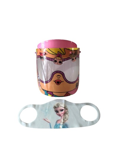 Gürbey Lol Bebek Baskılı Çocuk Siperlik + Elsa Desenli Çocuk Maske