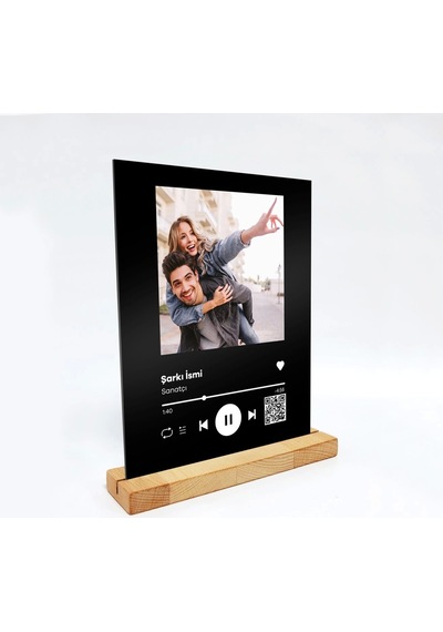 Kişiye Sevgiliye Arkadaşa Hediyelik Özel Fotoğraflı, Sözlü Ve Barkodlu Spotify Masaüstü Plak