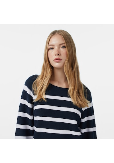 Nautica Kadın Lacivert Regular Fit Kazak Çizgili 57s114t Siyah