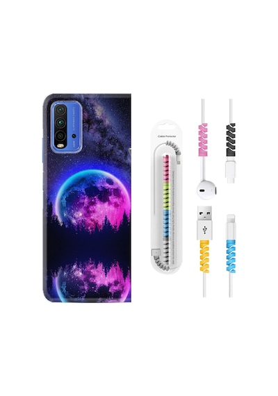 Xiaomi Redmi 9T Kılıf +Kablo Koruyucu Star Planet 1652