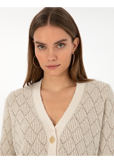 Pierre Cardin Kadın Ekru Hırka Triko 50310988-vr019 Ekru