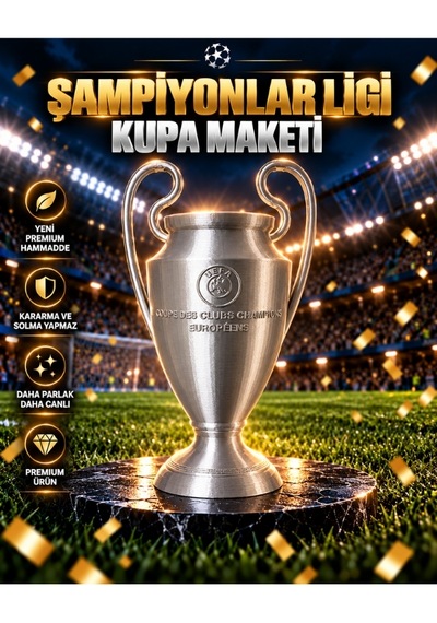 Şampiyonlar Ligi Kupası Maketi Futbol Şampiyonluk Kupası Dekoratif Ödül 20cm