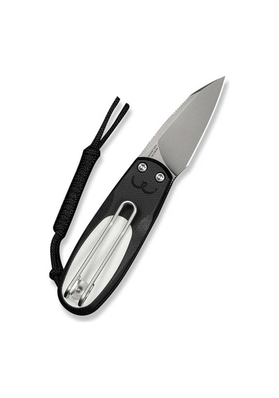 Civivi Purr Black & White G10 Handle Stonewashed Nitro-v Blade Kamp Çakı Siyah
