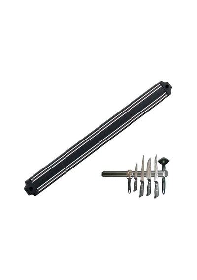 Tuğra Çelik Mıknatıslı Bıçak Tutucu Stand - 38 Cm - Siyah - Paslanmaz Çelik - Mutfak Düzeni Diğer