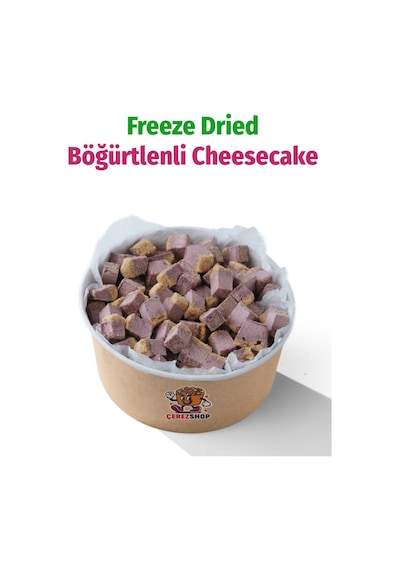 Freeze Dried Böğürtlenli Cheesecake Kurutulmuş Çıtır Cheesecake Küpleri, Tatlı Küpleri Atıştırmalık - 300 Gr