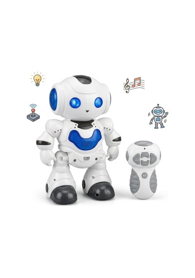 Robotech Akıllı Dans Eden Işıklı Uzaktan Kumandalı Robot Sesli Müzikli Hareketli - Mavi