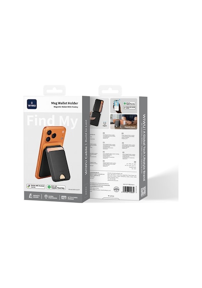 Wiwu Mw-007p Magnetik Standlı Kartlık Kablosuz Şarj Findmy Ve Find Hub Özellikli Mag Wallet Siyah