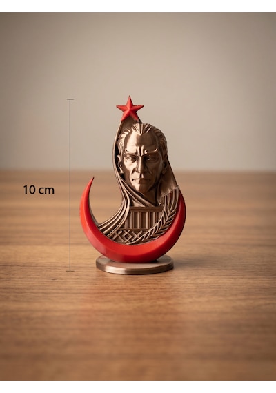 Riva Self Atatürk Silüetli Modern Masa Dekoru Hediyelik Aksesuar 10 cm