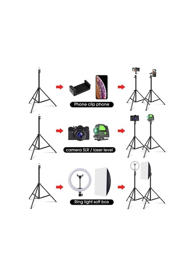 Bluetooth Kumandalı Tripod 2.1m Telefon Tutucu Selfie Çubuğu Ring