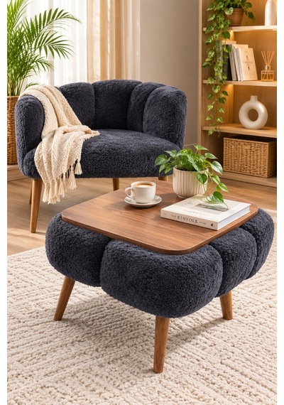 Aura Wellsoft Kumaş Kaplamalı Sehpa Salon Orta Sehpa Berjer Sehpa 42x52 Cm Antrasit Gri Aura Wellsoft Kumaş Kaplamalı Sehpa Salon Orta Sehpa Berjer Sehpa 42x52 Cm Antrasit Gri